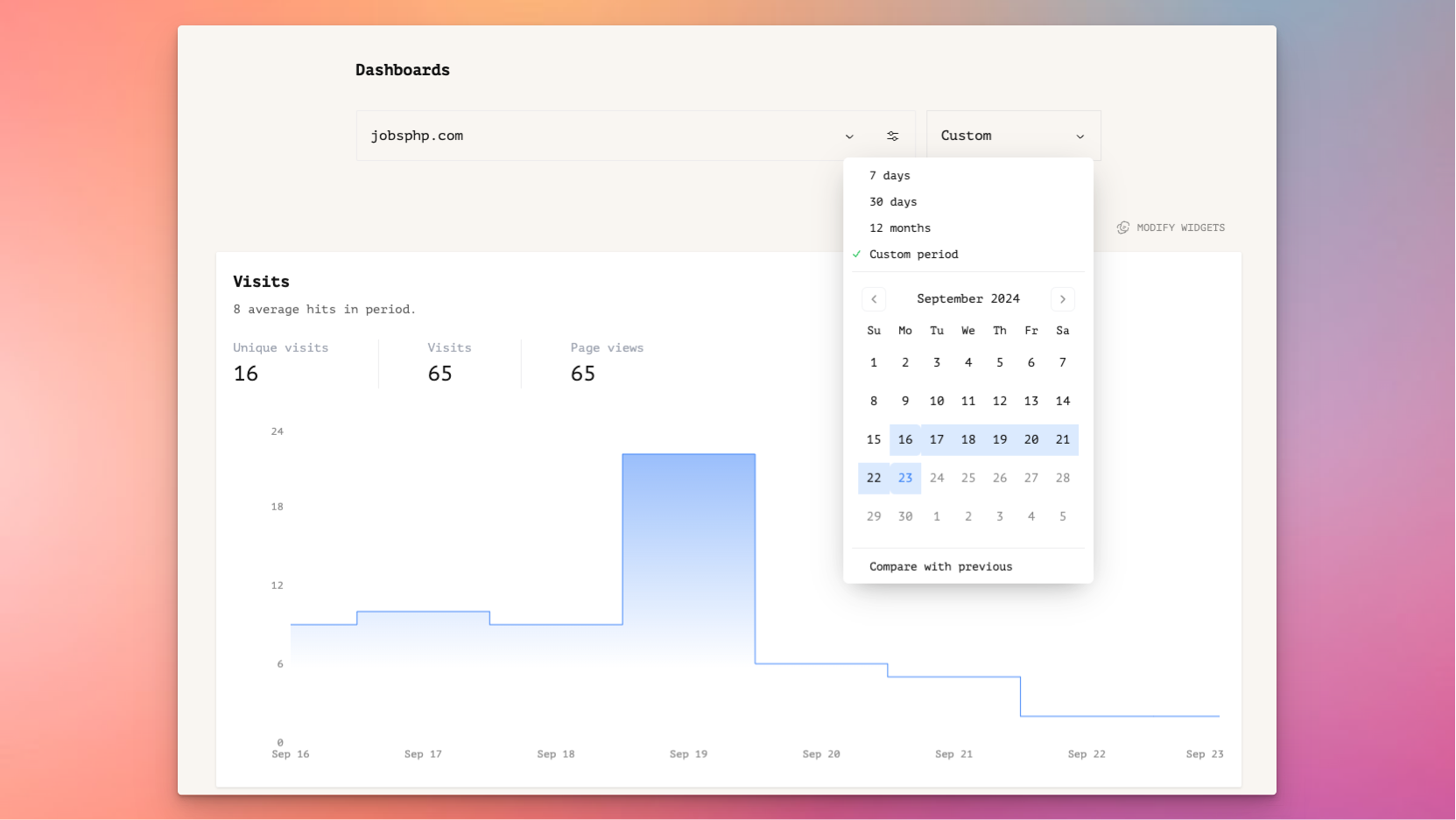 Custom date selector